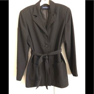 SUIT Jacket/Karen Scott Made for Macys / blazer/pants black tie belt 12P